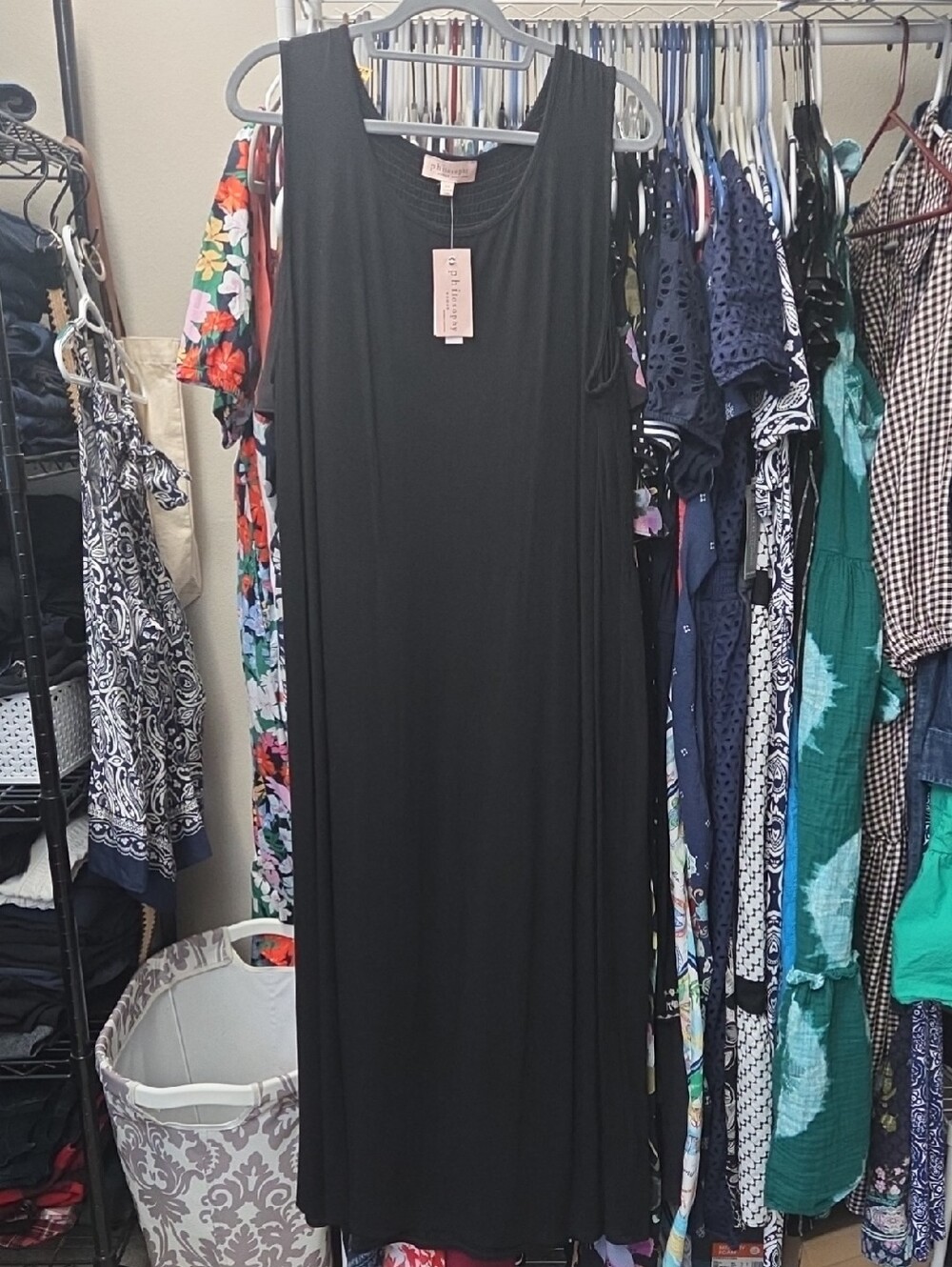 Philosophy Black Sleeveless Maxi Dress